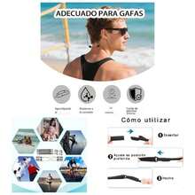 Accesorios para anteojos sin pegamento: 8 retenedores y 6 correas ajustables de silicona antideslizante para patillas, suaves y cmodos para hombres y mujeres. - inicial - Ver 1