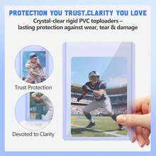 25 Pcs Protective Thick Toploaders For Trading Cards Up | Rigid Card For Memorabilia & Collectibles - Multicolor - View 2