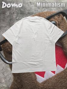 DOMO-KUN Patterned T-Shirt   (220g Cotton T-Shirt) Printed T-Shirt, Graphic Tee, Unisex T-Shirt, Casual And Comfortable, Men's Cotton T-Shirt. Interesting Pattern T-Shirts, Street Life, Home Leisure, Friends Gathering,Graphic Tees Men - 白色 - 查看 2