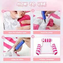 1pc Inflatable Pool Float, 4-In-1 Pool Hammock, Mesh Bottom, Triple Tube Design, Durable PVC Material, Portable Floating Chair Bed, Suitable For Adults, For Pool, Hot Tub, Lake, Beach, Enjoy Pool Leisure Time | Vibrant Color Pool Float | Comfortable Mesh Bottom Adult Pool Float