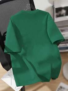 青少年男孩手绘涂鸦游戏手柄图案圆领T恤，新款夏季男童服装 - 墨綠色 - 查看 3