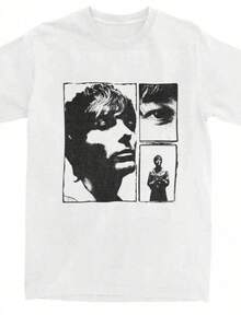 Louis Tomlinsons Features Close Up For Men Women T Shirts Merch Hipster Tee Shirt T-Shirts Summer Clothes Women Clothing - 白色 - 查看 1