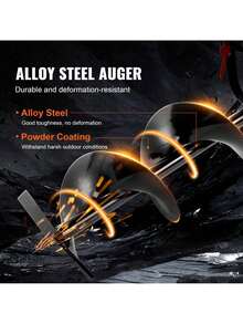 Post Hole Digger, 52cc 1450W Auger Post Hole Digger, Gas Powered Earth Digger With Two Earth Auger Drill Bit 6" & 10" And 3 Extension Rods, For Farmland, Garden And Plant, EPA Certification - 黑色 - 查看 3
