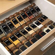 8/12/24 Pcs Glass Spice Jars With Wooden/Bamboo Lids And Labels, Transparent Glass Spice Bottles With Twist Caps, Airtight Kitchen Seasoning Storage Containers, Herb Spice Jars With Labels - Multicolor - View 4