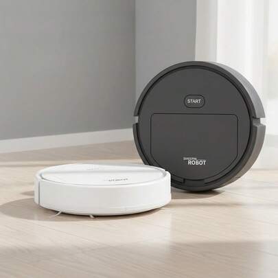3-In-1 Robot Vacuum Cleaner, Mopping And Sweeping All-In-One Machine, USB Charging, Suitable For Cleaning Multiple Surfaces Such As Wooden Floors, Tiles And Carpets, Household Floor Cleaning, Compact And Durable, Efficient Brush System, Space-Saving, Household Cleaning, Specially Designed For Busy Families.