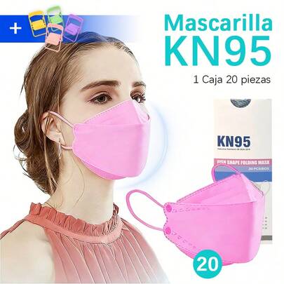 LÈRFM [MXBTG]20 mascarillas disponibles para adultos kf95 blancas / negras / rosas, 3 capas transpirables en blanco sólido, sencillas y hermosas, adecuadas para uso doméstico, al aire  hospitalario