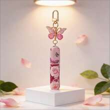 1pc 5ml Portable Mini Refillable Perfume Atomizer Keychain, Travel Size Spray Bottle Accessories For Women Girls, Mom Gifts Vacation Summer Travel Essentials-Pink Butterfly - Pink Butterfly - 查看 1