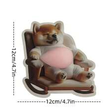 1张/2张/3张/4张/5张 可爱柯基犬、哈士奇犬贴纸，胖乎乎的睡着小狗手机装饰贴纸 - 杏色 - 查看 3