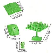 平衡树棋盘游戏 - 堆叠游戏，趣味互动家庭游戏，锻炼专注力和协调能力的益智拼图，益智桌面游戏，独特有趣的理想礼物 - 青蛙綠色 - 查看 5