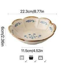 1 Stück wunderschöne blumenförmige 23 cm chinesische Keramikschüssel, große Servierschüssel für Restaurant, Salatschüssel, Obstschüssel - Verschiedenfarbig - Übersicht 12