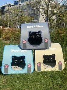 6公斤容量猫/小型犬背包，牛津布材质，带透气窗口，适合小型宠物，双肩带，手提，大容量便携式宠物包 - 彩色 - 查看 9