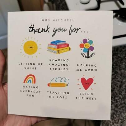1pc Greeting Card (No Envelope) - Teacher & Daycare Thank You Card, School & Teacher Appreciation Card, End Of Term Teacher Gift, Daycare Staff Card