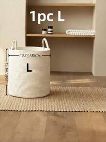 Cirelle 1 chiếc giỏ đựng đồ giặt bằng vải dệt có thể gấp lại màu trắng có tay cầm, giỏ đựng đồ lưu trữ tròn đa năng có dung tích lớn, có ba kích cỡ màu vàng và trắng, thích hợp đựng quần áo, chăn, đồ chơi, đồ lưu trữ ngày lễ, trang trí nhà cửa, thích hợp cho phòng giặt, phòng tắm, phòng ngủ, phòng khách, nhà cửa, đồ lưu trữ - trắng - Xem 11