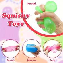 3Pcs- Stress Cube Squishy Balls - Slow Rising Ice Cube Stress Balls Stretchy Squishy Cube For Anxiety Stress Relief, Sensory Ice Cube Gel Filled Squishy Ball Toys (Random) - 彩色 - 查看 4