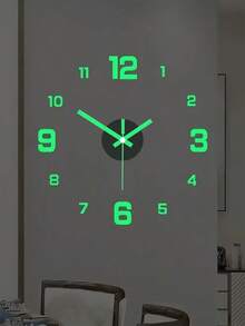 1 pieza Reloj de pared que brilla en la oscuridad, diseño creativo de espejo reloj de pared, ¡este reloj de pared es relativamente pequeño y exquisito! - Multicolor - Ver 14