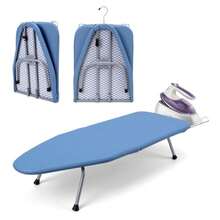 CYPNTabla de Planchar Plegable con Soporte para Plancha Burro Compacto con Patas Antideslizantes para Usar en Mesa o Cama Ideal para Hogar Lavandería y Viajes Azul 97x30x16 cmFashion - 221167957 - Ver 1