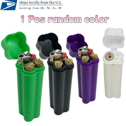 Portable 2-In-1 Odor-Proof Storage Box With 3-Hole Protective Case - Durable Plastic Pre-Rolled Cone Holder For Lighters, Easy To Carry, Party Favor Bag|Sleek Design|Durable Plastic, Party Favor Bags