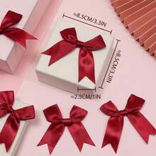 鲜艳的红色缎带蝴蝶结 - 优雅的圆形装饰，适用于礼品包装、手工制作、生日和婚礼装饰，采用涤纶材质，是节日礼物和礼品包装的理想之选。 - 彩色 - 查看 6