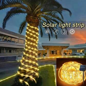 1pc 50/100/200/300 LED 7m/12m/22m/32m Solar String Lights, 8 Modes, Outdoor Lighting Suitable For Garden, Backyard, Patio, Deck, Porch, Pool, Tree Decoration [Solar]