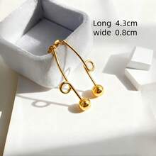 1 件时尚简约优雅不锈钢耳环，不褪色，适合女性日常佩戴