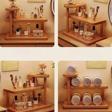 1 chiếc kệ gỗ nhiều tầng, kiểu dáng tối giản Nhật Bản, dùng để đựng đồ dùng pha cà phê và phụ kiện. - màu nâu - Xem 7