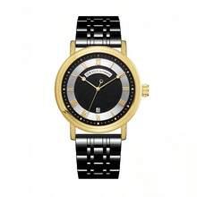 ORSGA Men's Automatic Mechanical Watch With Date, 50M Waterproof Stainless Steel Business Casual Watch - 銀色鋼帶黑面 - 查看 11