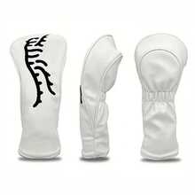 Tiger Embroidery Series Golf Club Head Cover, Wooden Shaft Cover, Hybrid Club Cover, Elastic Closure, Black DWWH