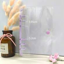 A6 Soft PVC 6 Rings Binder Cover Clear Budget Binder Clear A6 6-Hole Planner Binder Cover Yellow Purple Pink Round Ring Binder Cover For Refillable Notebook - Multicolor - View 9