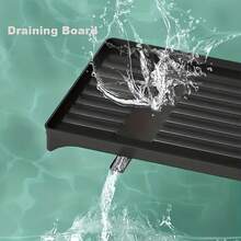 Rustproof Stainless Steel Dish Drying Rack, 2-Tier Large Dish Rack For Kitchen Countertops,With Utensil Holder,Drainer Plate,Cup Holder,Or Dishes Knives Spoons Forks,Black - màu đen - Xem 4