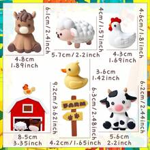 7件套农场动物蛋糕装饰，包括绵羊蛋糕帽、奶牛蛋糕帽和小猪蛋糕帽，是宝宝一周岁生日派对的理想装饰，也是农场动物主题派对的必备佳品。适合一周岁生日、宝宝周岁派对或任何需要可爱节日装饰的庆祝活动！ - 彩色 - 查看 3