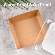 Paquete de cajas de panadería con tapas transparentes, cajas de postres para llevar, cajas de pastel de papel, cajas transparentes de dulces - Negro - Ver 7