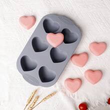 1pc 6-Cavity Heart Shaped Silicone Cake Mold, DIY Baking Mousse Chocolate Silicone Mold For Valentine's Day, Easy To Clean, Heat Resistant, Non-Stick, Suitable For Birthday Party, Mother's Day, Wedding And Holiday Celebration, Multi-Flavor DIY Cake Tool - Multicolor - View 7
