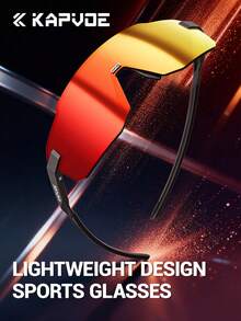 KAPVOE 轻便跑步眼镜，男女款山地自行车骑行眼镜，户外运动配件，露营，旅行，自行车眼镜，钓鱼装备，包含眼镜盒、眼镜布和眼镜袋 - 彩色 - 查看 1