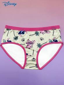 Disney 5条装迪士尼IP授权史迪奇和安琪系列印花女士内裤，性感印花三角裤，低腰内裤 - 彩色 - 查看 3