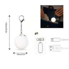 USB Rechargeable Cute Heart-Shaped LED Night Light, Touch Sensor Lighting, Portable LED Pendant Decoration Lamp, Chain Design For Hanging Or Handheld Use, Keychain Accessory Suitable For Women's Wallets, Backpacks, Handbags, Couples' Keychains, Bedside Lamps, And More - white light - View 12
