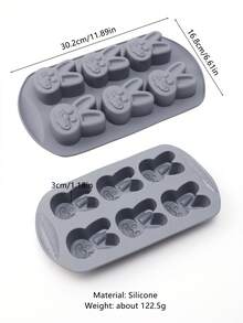 1pc Creative 6-Cavity Rabbit Shaped Cake Mold, Cartoon Cute Ice Cream Pudding Jelly Mold Silicone Baking Tool, Steaming & Baking , Easy To Clean, Suitable For Easter, Children's Day, Birthday Party, Parent-Child DIY Baking, Wedding Favors - Multicolor - View 14