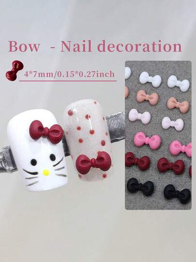 100/300个迷你树脂蝴蝶结美甲装饰品，适用于DIY美甲配件、亚克力和树脂美甲 - 无异味，多功能美甲装饰配件，美甲装饰品 | 彩色美甲饰品 | 耐用美甲