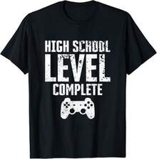 Camiseta unisex de regalo de graduación completa de nivel de escuela secundaria para gamers - Negro - Ver 1