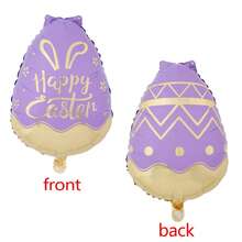 5Pcs Easter Eggs Shape Foil Balloons Happy Easter Helium Balloon Easter Decorations Party Supplies - Multicolor - View 6
