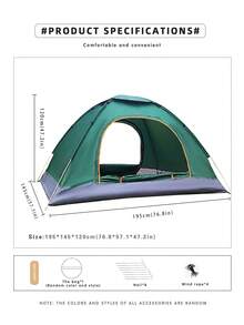 Tienda de Campaña Automática Verde Impermeable para Parque Playa (Diseño Compacto)