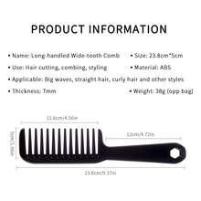 Hair Comb With Extended Handle; Wide Tooth Comb; Large Tooth Comb; Large Comb For Curly Hair; Plastic Massage Comb For Home Use - Multicolor - View 1
