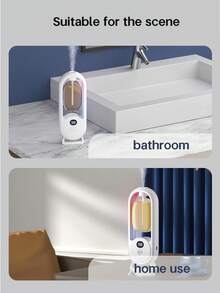 自动香薰精油扩散器 - 静音、可充电、桌面/壁挂式、氛围灯、5种可调节模式、6种香型选择：白桃乌龙、椰子、海洋、蓝铃花、柠檬、檀香 - 适用于家庭、酒店、办公室、浴室 - 白色 - 查看 2