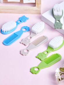 Baby Grooming Set, Bear Shaped Baby Comb For Removing Vernix, Newborn Cradle Cap Removal, Soft Hair Brush For Baby Bath And Head Care, Comb, Bath Brush