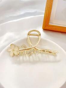 1 Piece Of Golden Alloy Flower Hair Claws, Back Of The Head, Updo, Hair Claw, Claw, Hair Accessory And Headwear For Ladies With A Fashionable And Elegant Style Women Hair Accessories Elegant Claw Clip Fashion Hair Clips - Multicolor - View 6