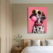 3pcs Dog Colorful Bubble Gum Fashion Glasses Poster Prints, Samoyed, French Bulldog, Corgi Canvas Wall Art, Home Decor - Multicolor - View 7
