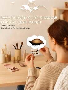 2 Pairs Slouchy Eye Shadow Stickers, Suitable For Makeup Use. 3-In-1 Self-Adhesive Reusable, With Eyelashes, Quick Eye Makeup Stickers, Very Suitable For Ladies Makeup, Festivals, Parties, Balls - Multicolor - View 9
