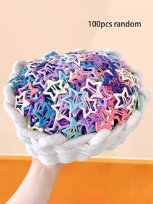 100个粉蓝Y2K五角星BB夹，可爱铁合金五角星BB夹发饰 - 女孩Y2K五角星按扣发夹，防滑，女士配饰 - 适合日常、派对、多巴胺色彩缤纷派对主角组合套装，爪夹，发夹，发卡，头部配饰，发卡 - 彩色 - 查看 17