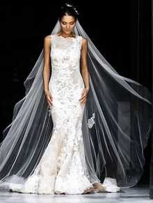 1pc 3M*3M French Minimalist Veil, Lightweight & Breathable, Comes With Hair Comb, Suitable For Western Church Weddings - Plain Gauze, - View 3