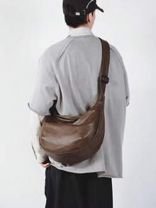 1个超大黑色PU材质男士手提包，可作单肩包、斜挎包、手提包使用，配有可调节肩带，容量大，适合购物、通勤、上学，也可作为送给男友/学生的礼物。 - 彩色 - 查看 5