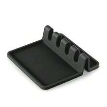 Silicone 4-Panel Kitchenware Storage Rack, Silicone Tableware Rack Drip Pad, Heat-Resistant Spoon Holder Pad - Multicolor - View 9